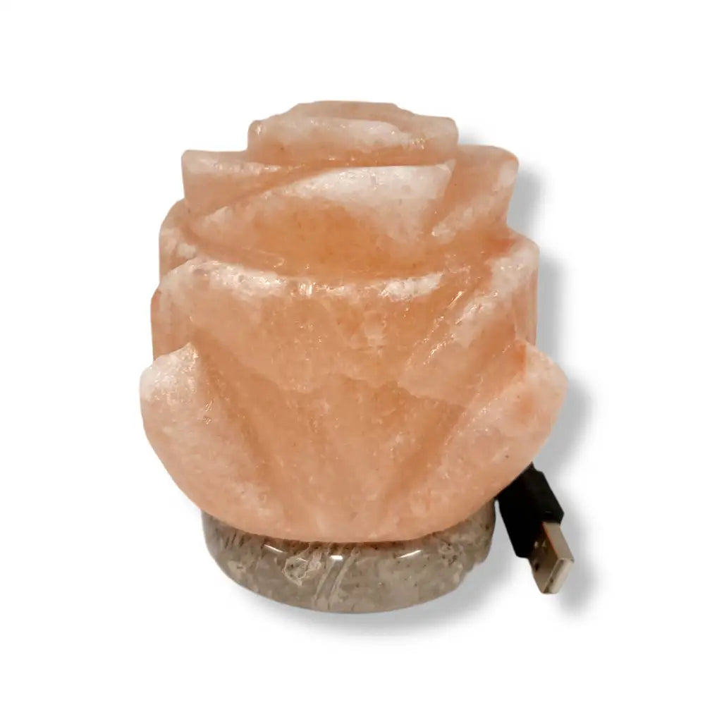 USB Colour Changing Salt Himalayan Lamp - Flower Shape Pink Rock LED Light - Home & Garden > Lighting > Table Lamps