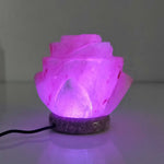 USB Colour Changing Salt Himalayan Lamp - Flower Shape Pink Rock LED Light - Home & Garden > Lighting > Table Lamps