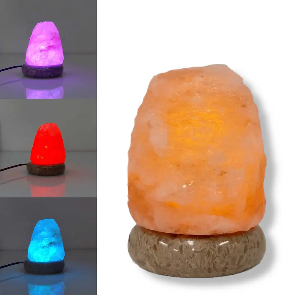 USB Colour Changing Salt Himalayan Lamp - Natural Shape Pink Rock LED Light - Home & Garden > Lighting > Table Lamps