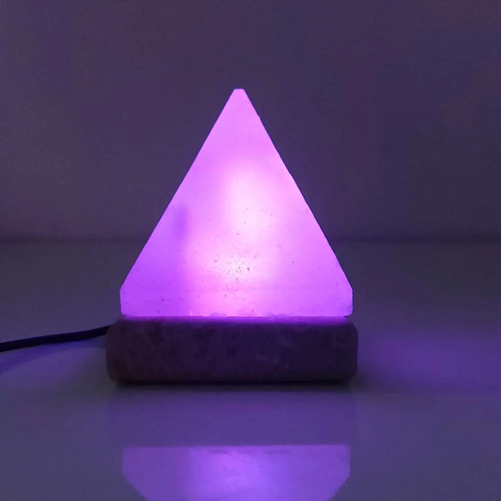 USB Colour Changing Salt Himalayan Lamp - Pyramid Shape Pink Rock LED Light - Home & Garden > Lighting