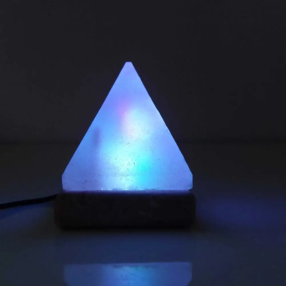 USB Colour Changing Salt Himalayan Lamp - Pyramid Shape Pink Rock LED Light - Home & Garden > Lighting
