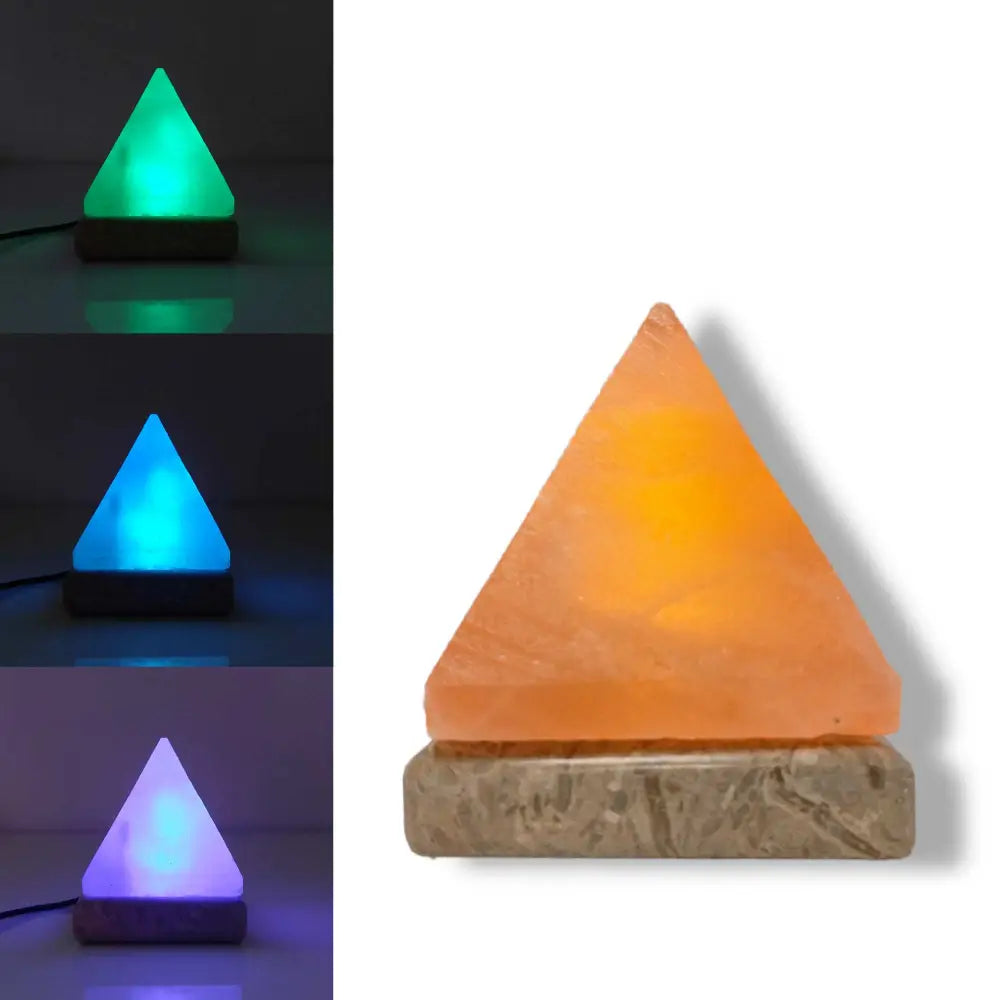 USB Colour Changing Salt Himalayan Lamp - Pyramid Shape Pink Rock LED Light - Home & Garden > Lighting