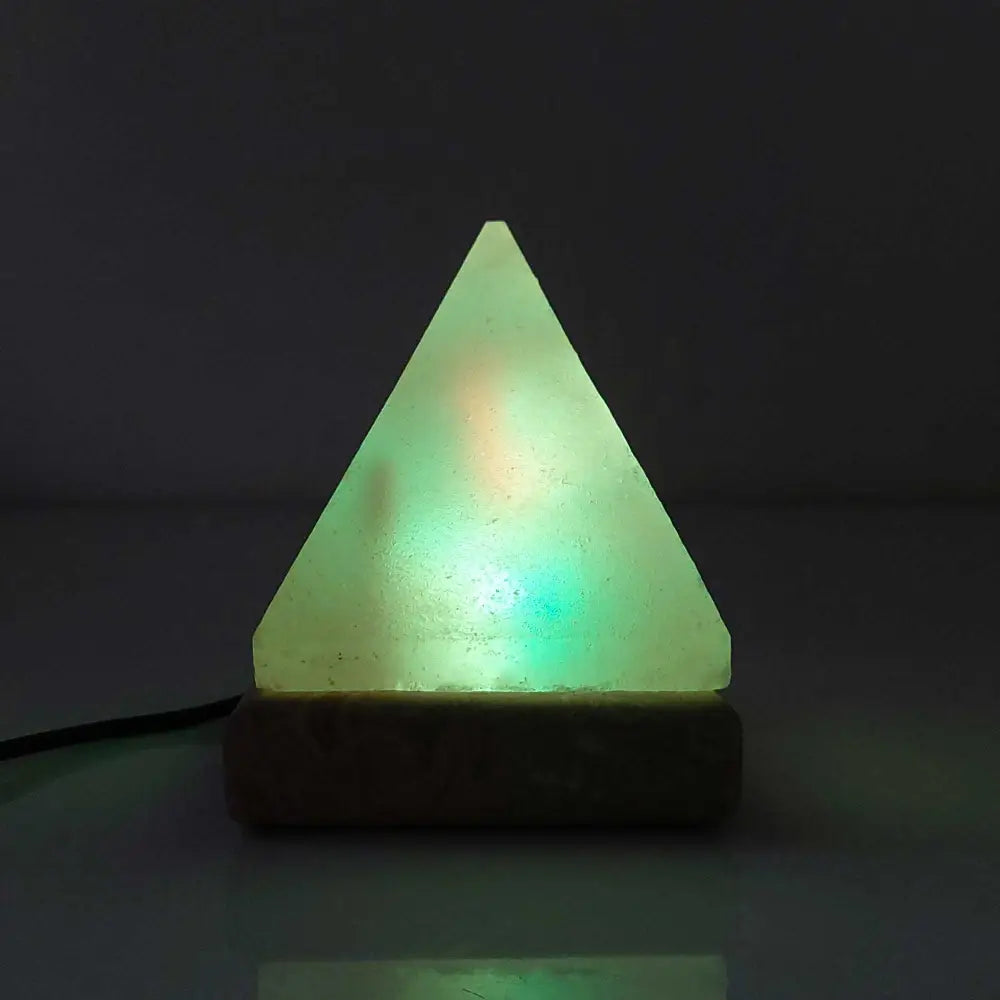 USB Colour Changing Salt Himalayan Lamp - Pyramid Shape Pink Rock LED Light - Home & Garden > Lighting