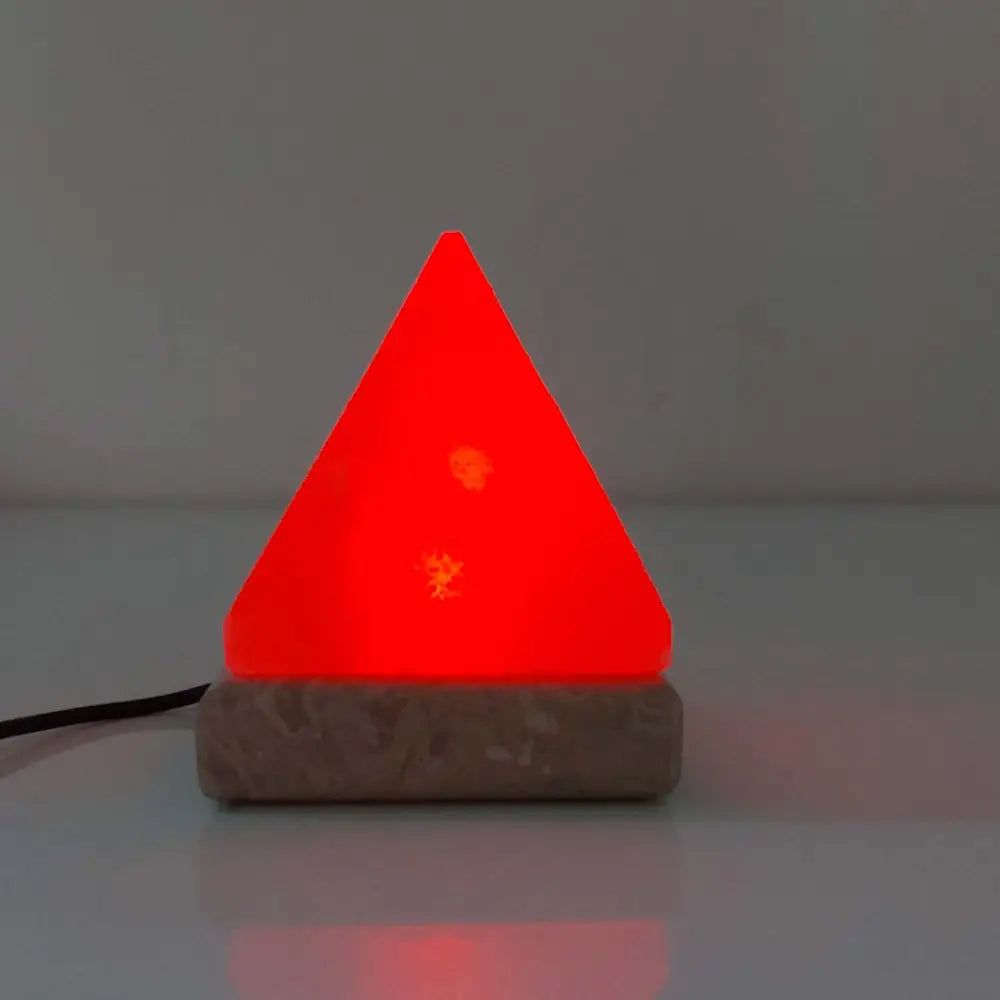 USB Colour Changing Salt Himalayan Lamp - Pyramid Shape Pink Rock LED Light - Home & Garden > Lighting