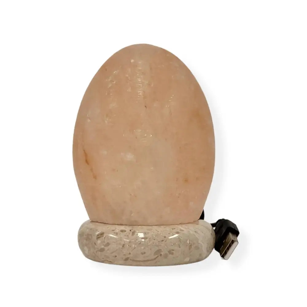 USB Himalayan Salt Lamp - Egg Cone Carved Shape Pink Crystal Rock LED Light - Home & Garden > Lighting