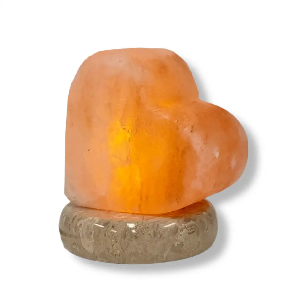 USB Himalayan Salt Lamp - Heart Love Carved Shape Pink Crystal Rock LED Light - Home & Garden > Lighting