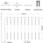 USB Powered 300 LED Curtain String Light with 8 Modes and Remote Control for Bedroom Party Wedding Decorations - Home &