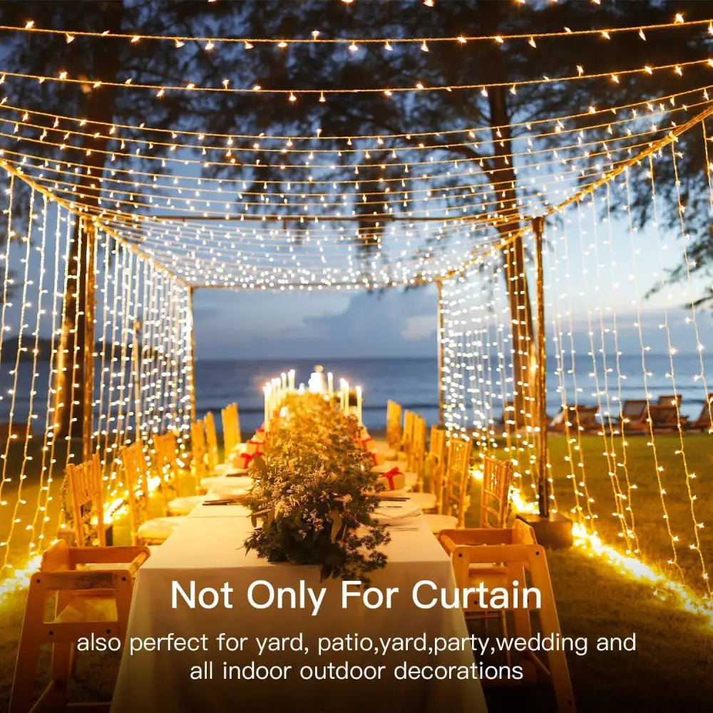 USB Powered 300 LED Curtain String Light with 8 Modes and Remote Control for Bedroom Party Wedding Decorations - Home &