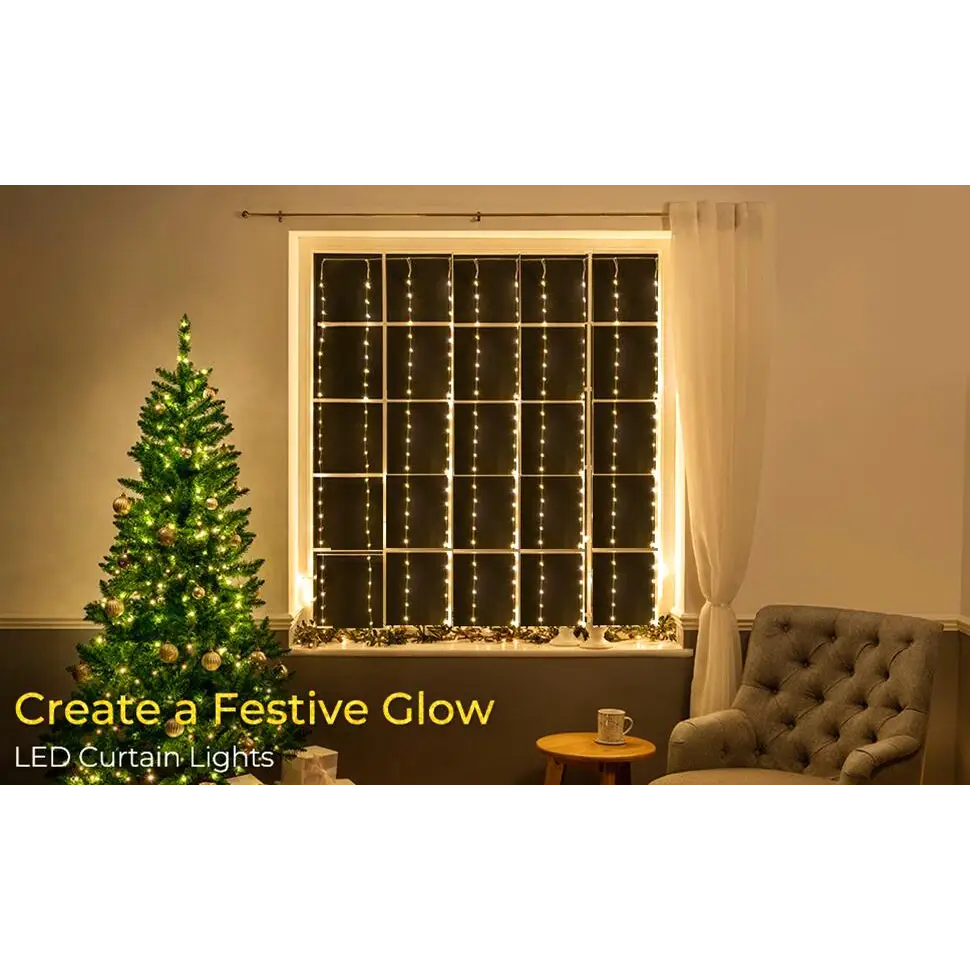USB Powered 300 LED Curtain String Light with 8 Modes and Remote Control for Bedroom Party Wedding Decorations - Home &