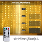 USB Powered 300 LED Curtain String Light with 8 Modes and Remote Control for Bedroom Party Wedding Decorations - Home &