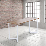 V Shaped Table Bench Desk Legs Retro Industrial Design Fully Welded - White - Furniture > Office