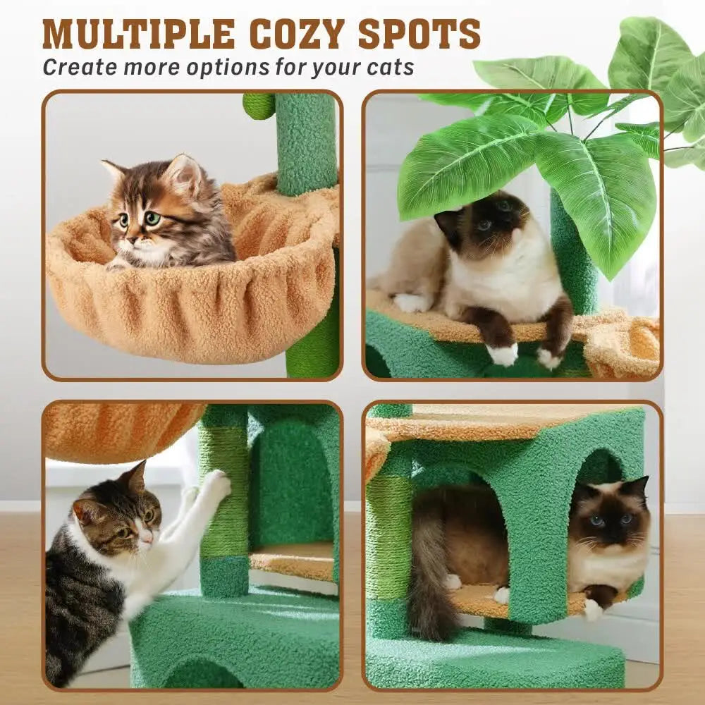 VaKa 1.1M Cat Tree Scratching Post Palm Tree Cat Post Dangling Balls Cat Toy - Pet Care > Cat Supplies > Cat Scratching