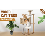 VaKa 1.42M Cat Tree Tower Scratching Post Scratcher Cats Condo House Bed Furniture - Pet Care > Cat Supplies > Cat