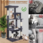 VaKa 143cm Cat Tree Scratching Post Scratcher Tower Condo House Furniture Wood - Pet Care > Cat Supplies > Cat