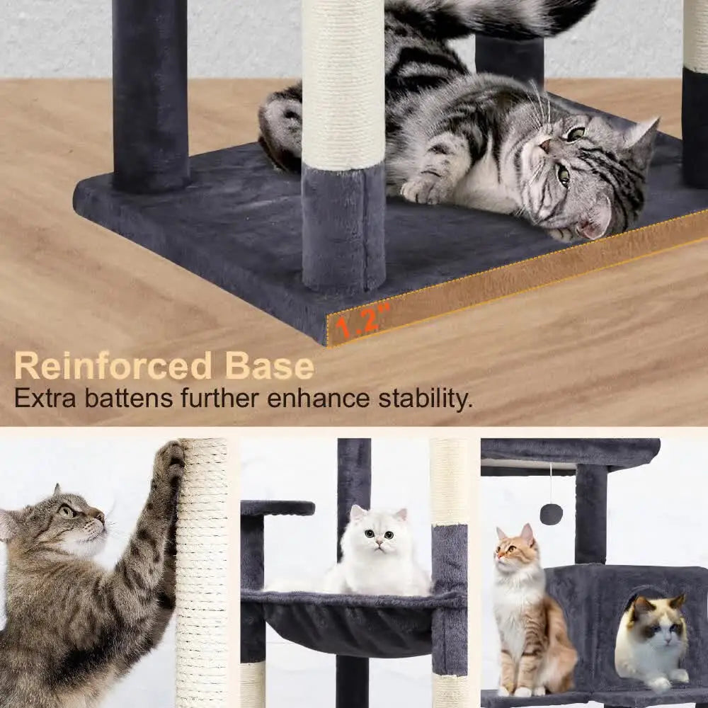 VaKa 143cm Cat Tree Scratching Post Scratcher Tower Condo House Furniture Wood - Pet Care > Cat Supplies > Cat