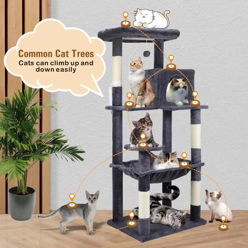 VaKa 143cm Cat Tree Scratching Post Scratcher Tower Condo House Furniture Wood - Pet Care > Cat Supplies > Cat