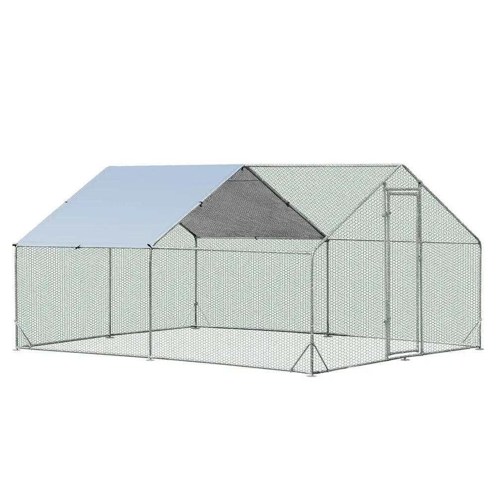 VaKa 3x4x1.95m Metal Walk-in Chicken Coop Rabbit Hutch Cage Hen House Chook Au - Pet Care > Coops & Hutches > Small