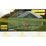 VaKa 3x4x1.95m Metal Walk-in Chicken Coop Rabbit Hutch Cage Hen House Chook Au - Pet Care > Coops & Hutches > Small