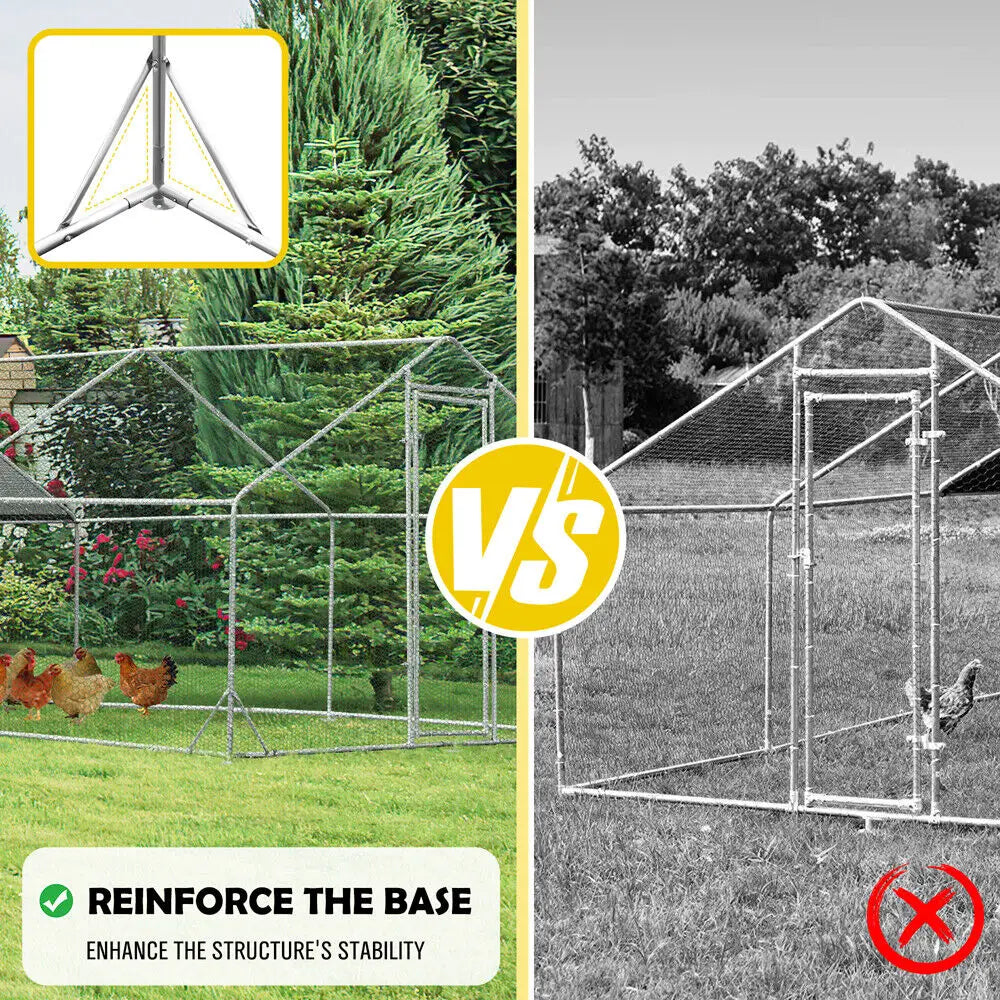 VaKa 3x6x1.95m Metal Walk-in Chicken Coop Rabbit Hutch Cage Hen House Chook Au - Pet Care > Coops & Hutches > Small