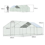 VaKa 3x6x1.95m Metal Walk-in Chicken Coop Rabbit Hutch Cage Hen House Chook Au - Pet Care > Coops & Hutches > Small