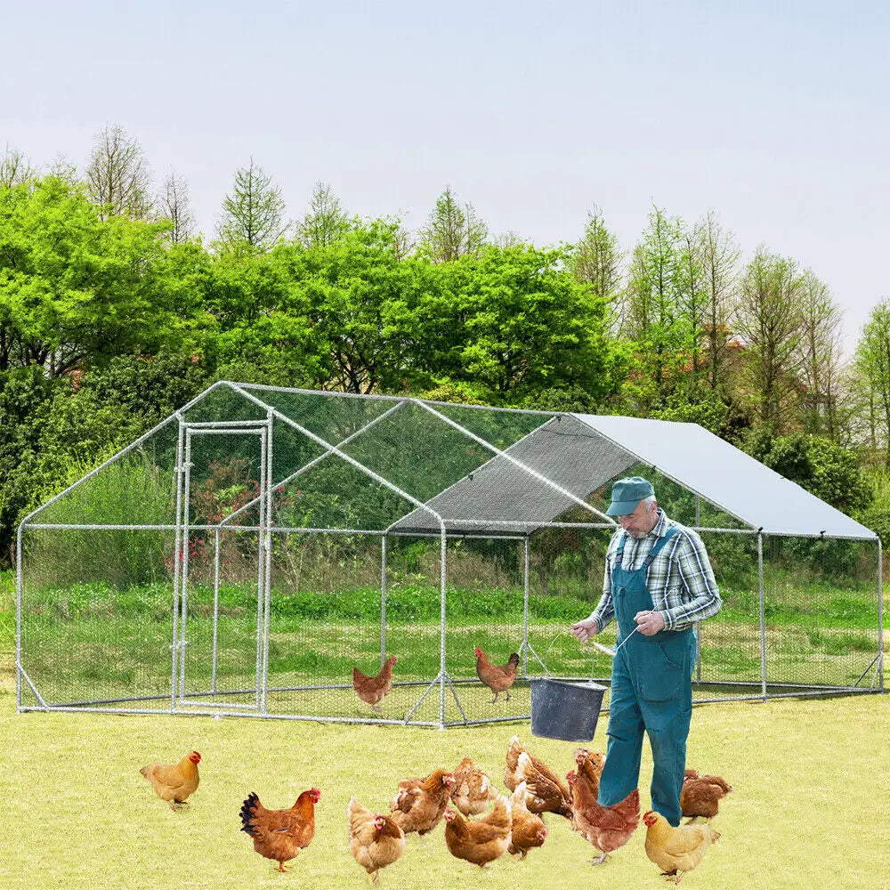 VaKa 3x6x1.95m Metal Walk-in Chicken Coop Rabbit Hutch Cage Hen House Chook Au - Pet Care > Coops & Hutches > Small
