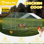 VaKa 3x6x1.95m Metal Walk-in Chicken Coop Rabbit Hutch Cage Hen House Chook Au - Pet Care > Coops & Hutches > Small