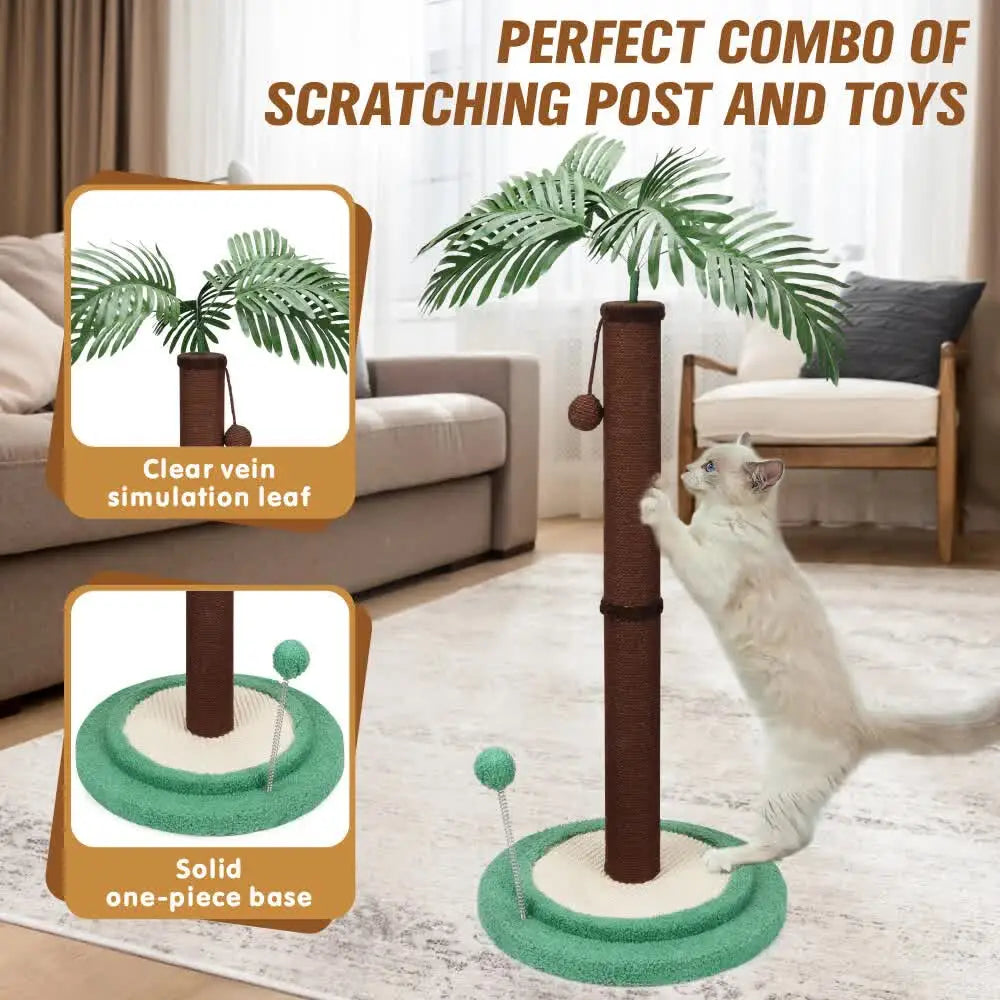 VaKa Cat Tree Scratching Post Large Palm Tree Cat Post Dangling Balls Cat Toy - Pet Care > Cat Supplies > Cat