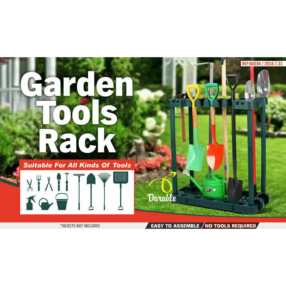 VaKa Garden Farm Shed Garage Tools Storage Rack Handles Organizer Holder - Home & Garden > Garden Furniture