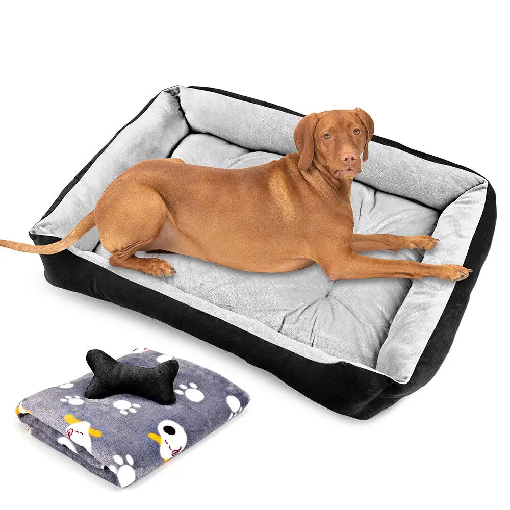 Vaka Navy Dog Bed Pet Cat Calming Floor Mat Sleeping Cave Washable Extra Large 29704 - Pet Care > Dog Supplies > Dog