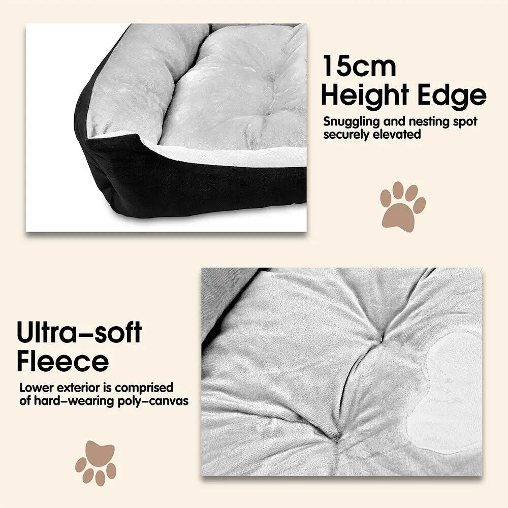 Vaka Navy Dog Bed Pet Cat Calming Floor Mat Sleeping Cave Washable Extra Large 29704 - Pet Care > Dog Supplies > Dog