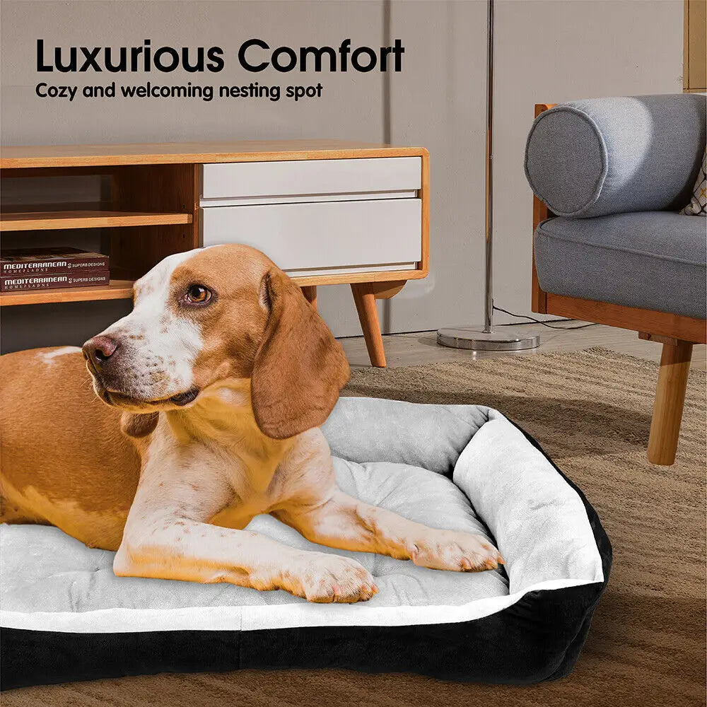 Vaka Navy Dog Bed Pet Cat Calming Floor Mat Sleeping Cave Washable Extra Large 29706 - Pet Care > Dog Supplies > Dog
