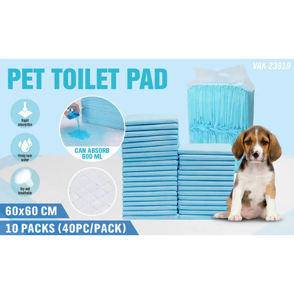 VaKa Pet Training Pad 400 Puppy Pads Toilet Pee Indoor Absorbent 60x60cm Dog - Pet Care > Dog Supplies > Dog Training