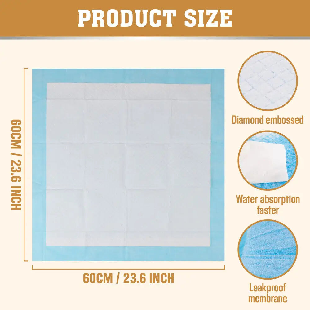 VaKa Pet Training Pad 400 Puppy Pads Toilet Pee Indoor Absorbent 60x60cm Dog - Pet Care > Dog Supplies > Dog Training