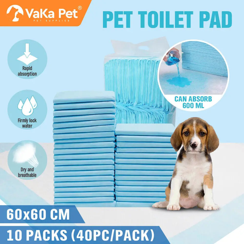 VaKa Pet Training Pad 400 Puppy Pads Toilet Pee Indoor Absorbent 60x60cm Dog - Pet Care > Dog Supplies > Dog Training