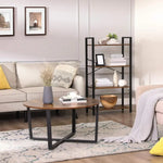 VASAGLE 4-Tier Bookshelf Storage Rack with Steel Frame for Living Room Office Study Hallway Industrial Style Rustic
