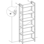VASAGLE 6-Tier Bookcase Storage Shelf Industrial Design Vintage Brown Black - Furniture > Living Room > Bookcases &