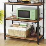 VASAGLE 6 Tier Storage Shelves with 6 Hooks Rustic Brown and Black KKS019B01 - Furniture > Living Room