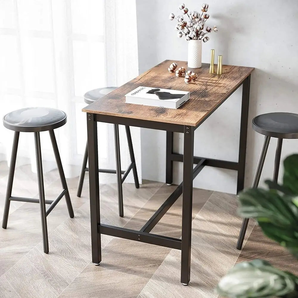 VASAGLE Bar Table Industrial Kitchen Table Dining Table With Solid Metal Frame for Cocktails Bar Party Cellar
