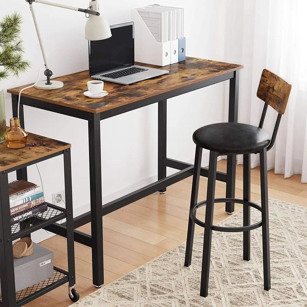 VASAGLE Bar Table Industrial Kitchen Table Dining Table With Solid Metal Frame for Cocktails Bar Party Cellar