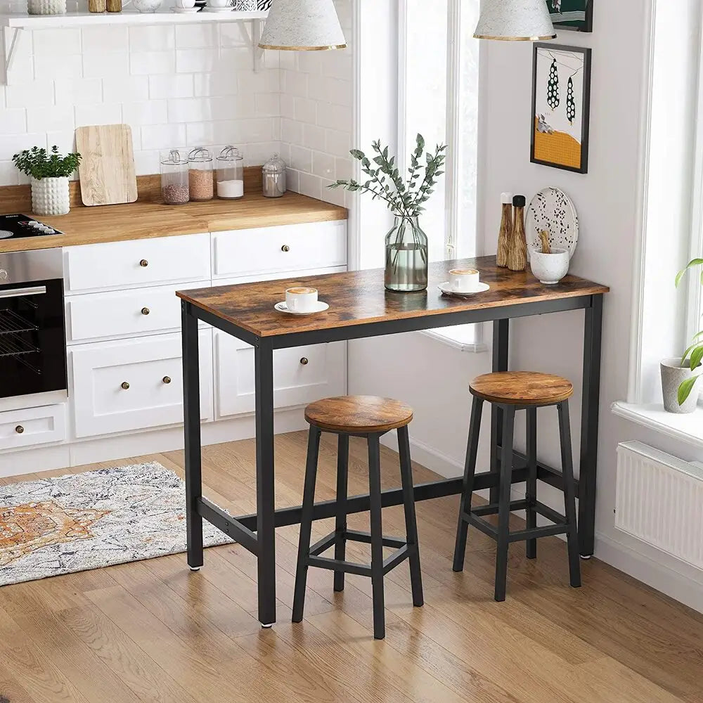 VASAGLE Bar Table Industrial Kitchen Table Dining Table With Solid Metal Frame for Cocktails Bar Party Cellar