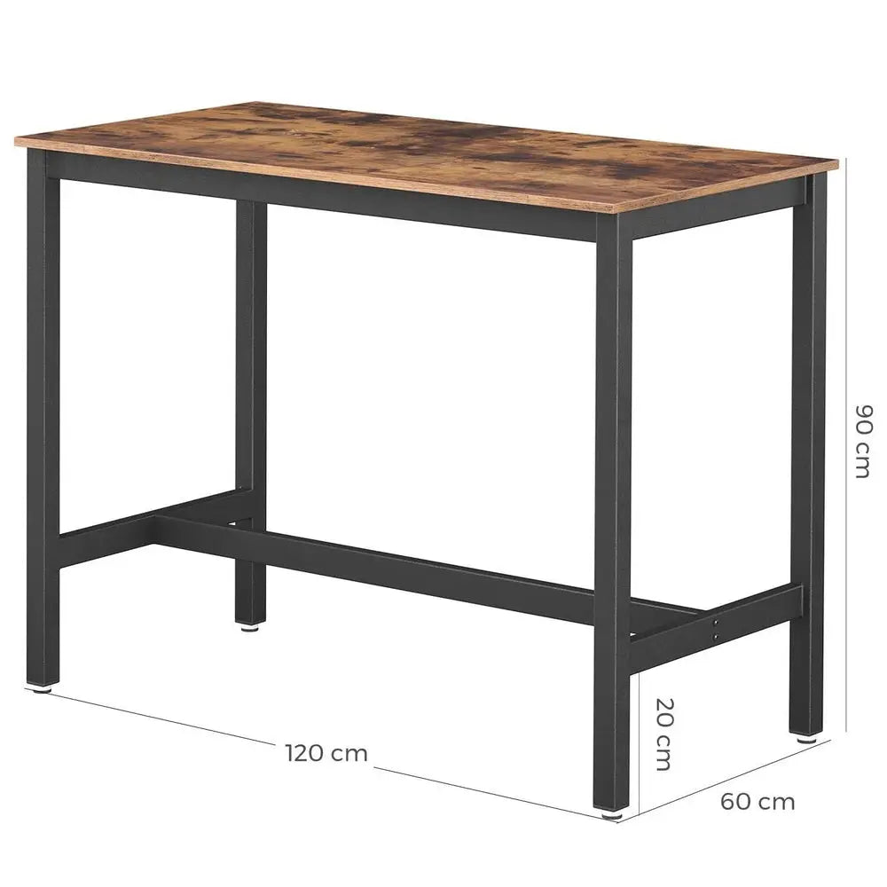 VASAGLE Bar Table Industrial Kitchen Table Dining Table With Solid Metal Frame for Cocktails Bar Party Cellar
