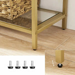 VASAGLE Bookshelf 5 Tier Tempered Glass with Gold Metal Frame LGT050A01 - Furniture > Living Room