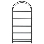 VASAGLE Bookshelf 5 Tier Tempered Glass with Metal Frame Black - Furniture > Living Room > Bookcases & Shelves
