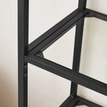 VASAGLE Bookshelf 5 Tier Tempered Glass with Metal Frame Black - Furniture > Living Room > Bookcases & Shelves