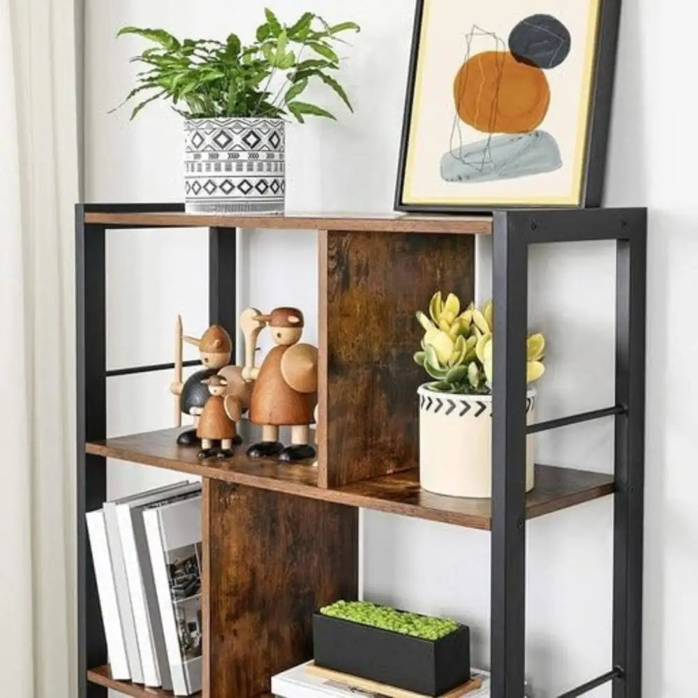 VASAGLE Bookshelf Rustic Brown and Black - Furniture > Living Room > Bookcases & Shelves