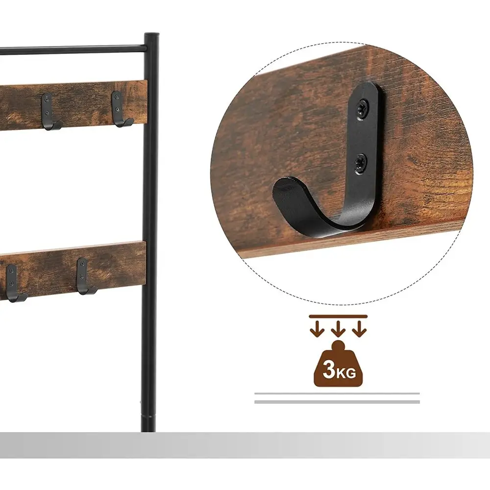 VASAGLE Coat Rack Stand Height 175 cm Rustic Brown HSR41BX - Furniture > Living Room
