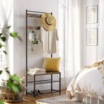 VASAGLE Coat Rack Stand Height 175 cm Rustic Brown HSR41BX - Furniture > Living Room