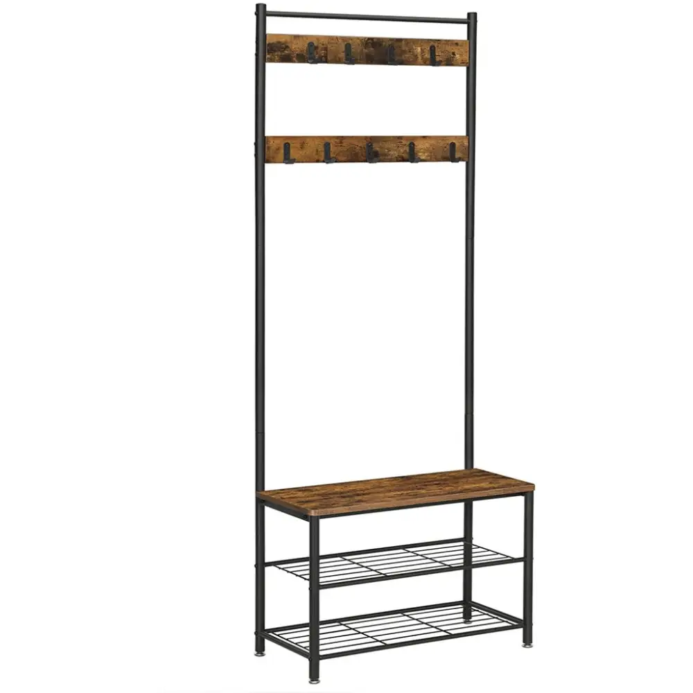 VASAGLE Coat Rack Stand Height 175 cm Rustic Brown HSR41BX - Furniture > Living Room