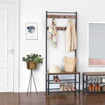 VASAGLE Coat Rack Stand Height 175 cm Rustic Brown HSR41BX - Furniture > Living Room