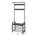 VASAGLE Coat Rack Stand Height 183 cm Hazelnut Brown and Black HSR040B04 - Furniture > Living Room